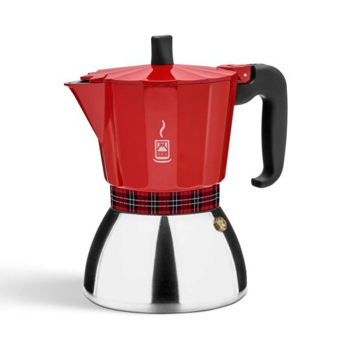 Cafetera Italiana BRA DELUXE 3 Tazas para Inducción Roja A170613