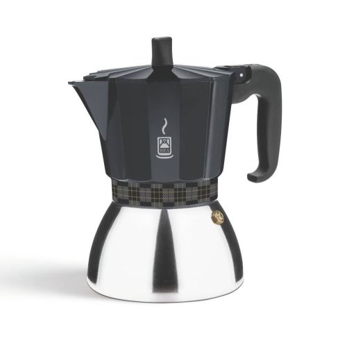 Cafetera Italiana BRA DELUXE 9 Tazas para Inducción Negra A170629