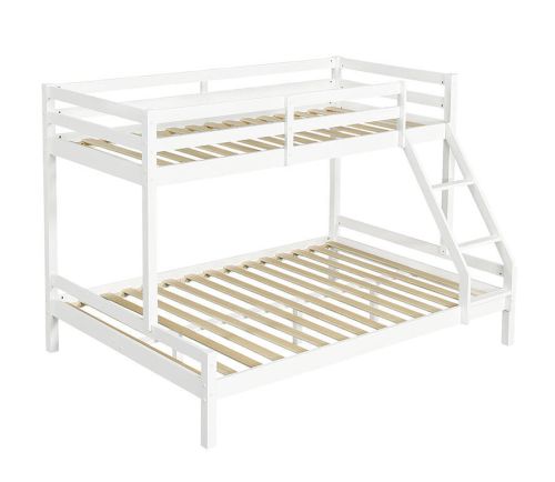 Litera de Madera VICTORIA con Cama Inferior de 135 cm Blanca