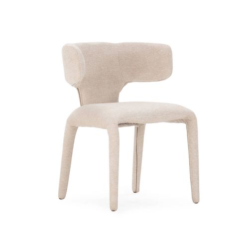 Silla de Comedor MACA Beige Tapizada con Patas de Metal Tapizadas 19886