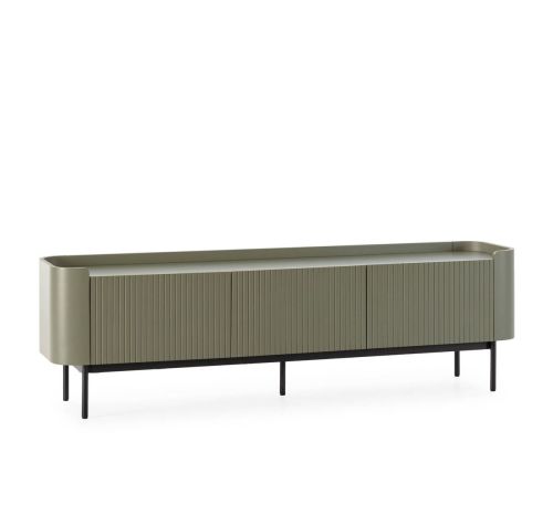 Mueble de TV WILLA Lacado con 4 Puertas y Patas de Acero