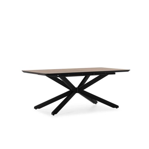Mesa de Comedor ADINA Extensible 190 a 250 cm Roble y Metal Negro