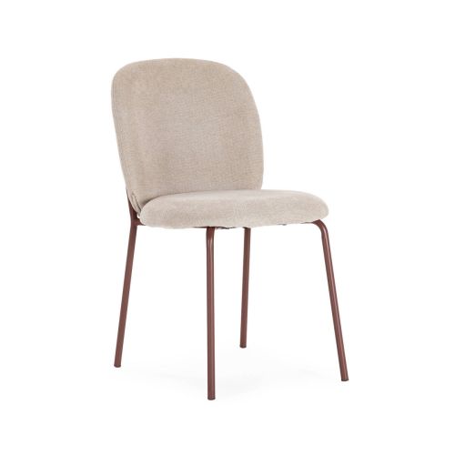 Silla de Comedor DAIA Beige con Patas de Metal Terracota 19913