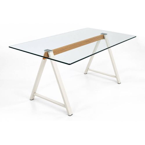 Mesa de Comedor ADÁN de Cristal Templado y Acero