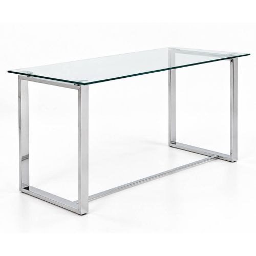 Mesa de Oficina URBAN de Cristal Templado y Acero Inoxidable