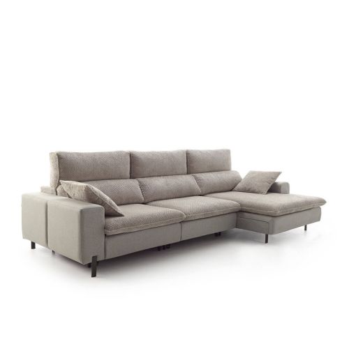 Sofá Chaise Longue CORA Derecha Deslizante con Cabezales de 280 cm