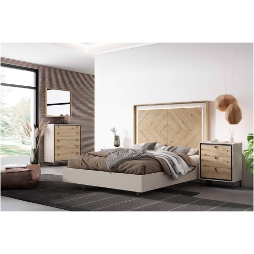 Dormitorio de Matrimonio Completo K2 color Amazonas y Gris Coco