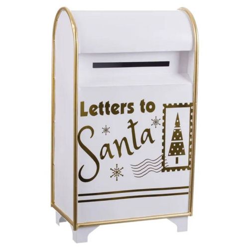 Buzón Navideño con detalles en Dorado