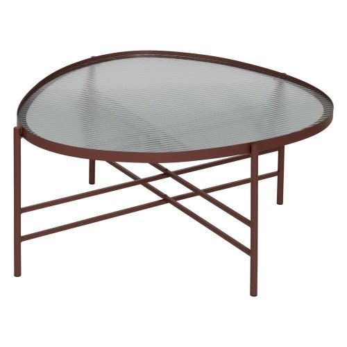 Mesa de Centro Teja con Cristal y Estructura Metálica 611361