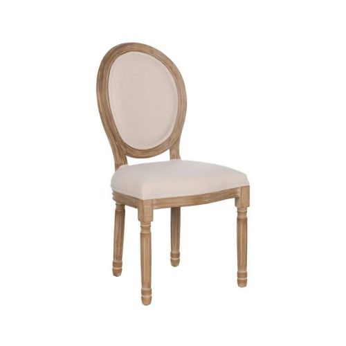 Silla de Comedor Tapizada con Lino color Blanco 611286