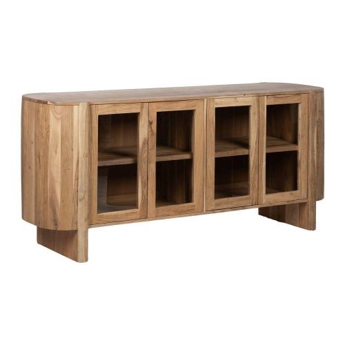 Aparador Natural en Madera de Acacia con 4 Puertas 180 cm 612847