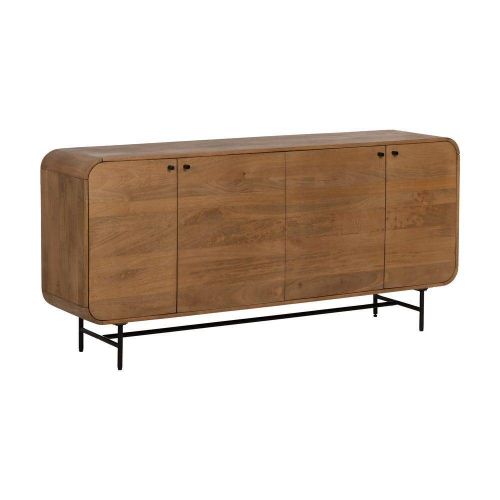 Aparador de Madera de Mango Natural con 4 Puertas 170 cm 612711