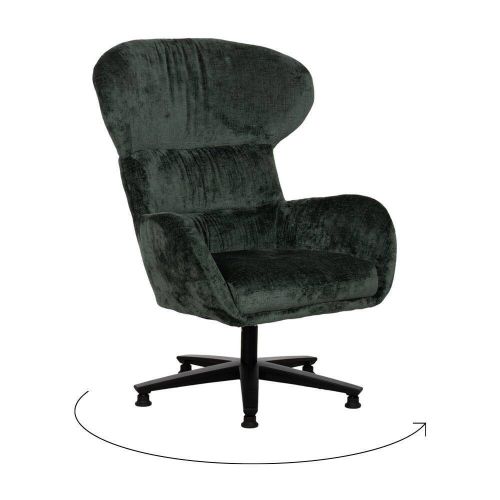 Butaca Giratoria Verde Tapizada con Estructura de Metal 612622