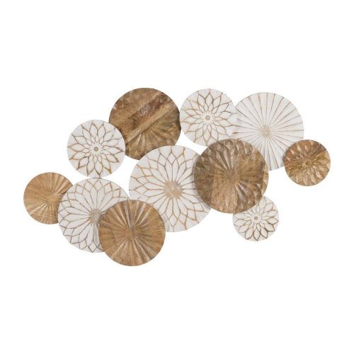Mural de Pared de Madera de Mango Blanco-Natural 100 cm 613000