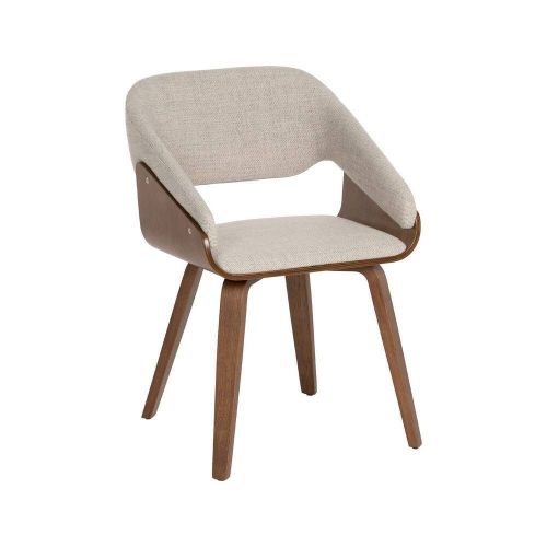 Silla con Estructura de Madera y Tejido Acabado Marrón-Gris 614600