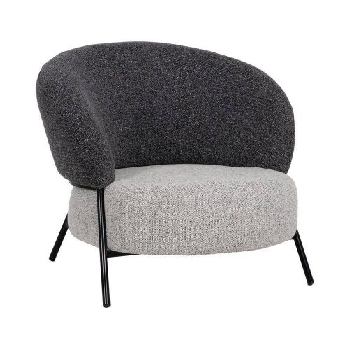 Sillón Tapizado en Poliéster de 85 cm Plata-Gris Oscuro 614785