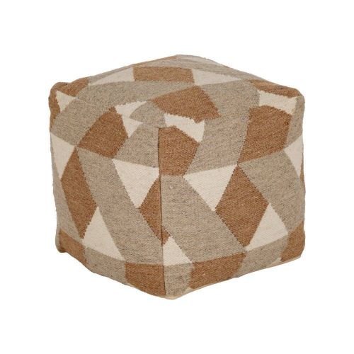 Puf Decorativo Multicolor de Lana y Algodón 45 x 45 cm 614926