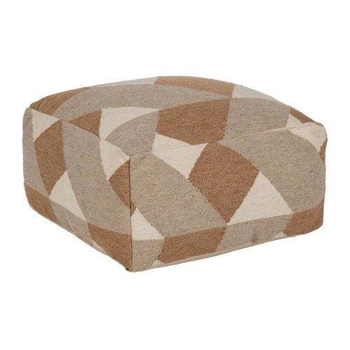 Puf Decorativo Multicolor de Lana y Algodón 80 x 80 cm 614929