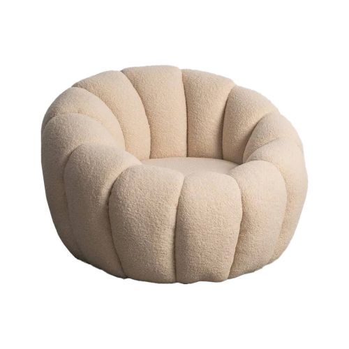 Sillón Beige en Tejido Poliéster con Estructura de Madera 615439