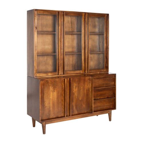 Alacena de Salón Alta Estructura de Madera de Mango Marrón 615142