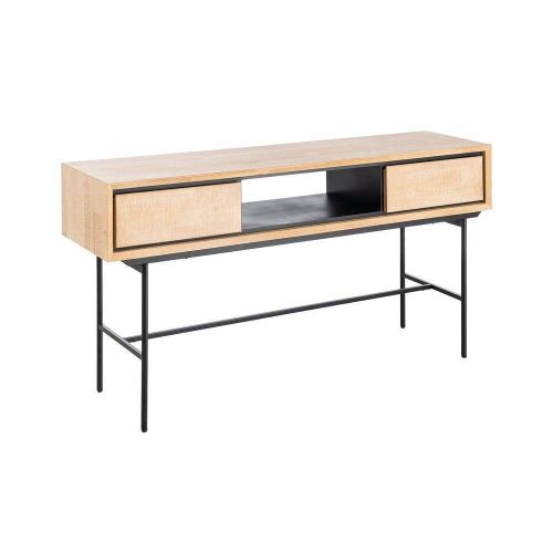 Escritorio de Oficina Estructura de Madera y Metal Natural-Negro 615684