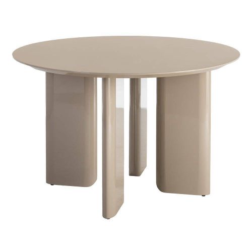 Mesa de Comedor en MDF Alto Brillo Taupe 120x120 cm 615295