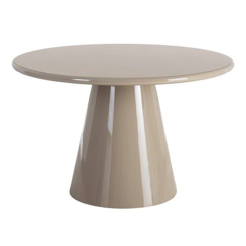 Mesa de Comedor en MDF Alto Brillo Taupe 120x120 cm 615302