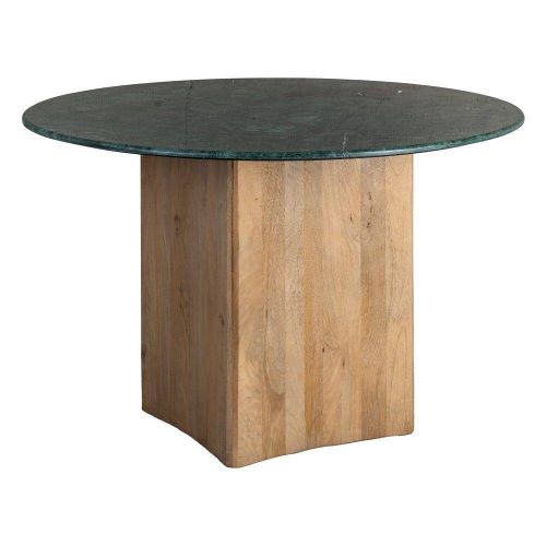 Mesa de Comedor Superficie de Mármol y Base Madera Natural-Verde 615817