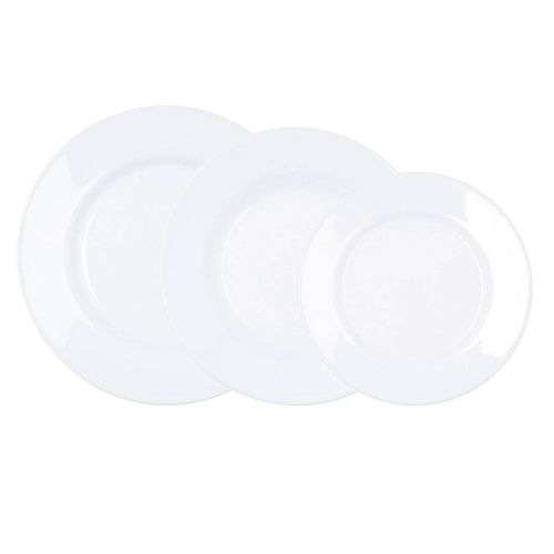 Vajilla de Vidrio PLUMI 18 Piezas para 6 Personas Blanco