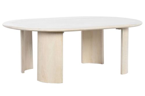 Mesa de Centro de Madera de Mango con Diseño Ovalado MB-205732