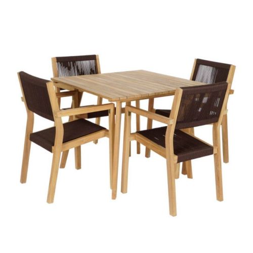 Comedor de Jardín con Sillas con Reposabrazos MB-204125