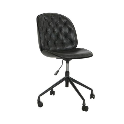 Silla con Ruedas de Polipropileno y metal en Acabado Color Negro MB-205800
