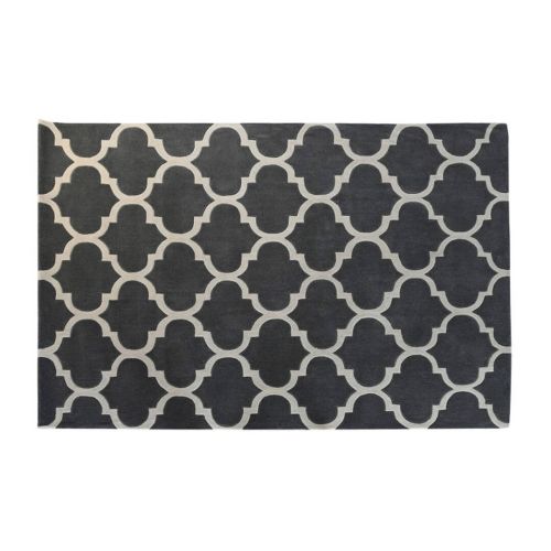 Alfombra Rectangular de Poliéster Diseño Étnico Color Gris TX-204770