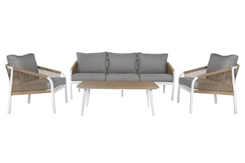 Conjunto de Jardín de Aluminio Blanco con Cuerda Sintética MB-218296