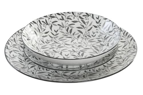 Vajilla 18 Piezas con Bambú Gris Claro de Porcelana PC-219215