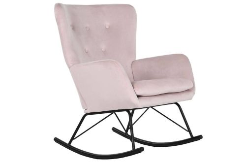 Mecedora de Poliéster Rosa y Metal Negro MB-211337