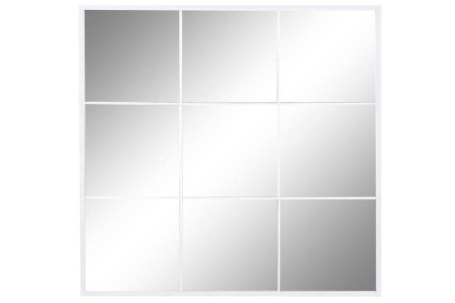 Espejo de Pared Ventana Marco Hierro Blanco Cuadrado ES-204880