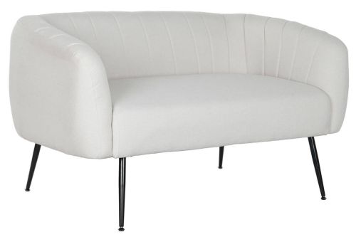 Sofá de 2 Plazas MB-207904 en Poliéster Greige y Patas Metálicas