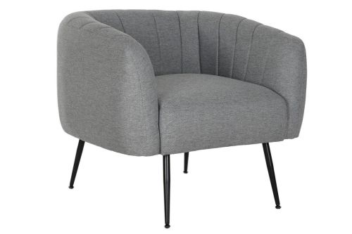 Sillón de Salón MB-207908 en Poliéster Gris con Patas Metálicas