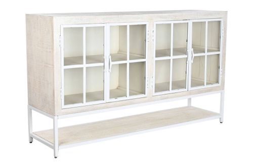 Buffet Estructura de Mango en Metal y Blanco Decapé MB-205847