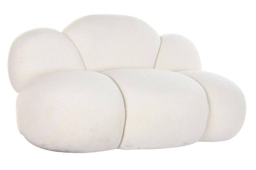 Sofá de Salón en Borreguito Blanco con Forma de Nube MB-199962