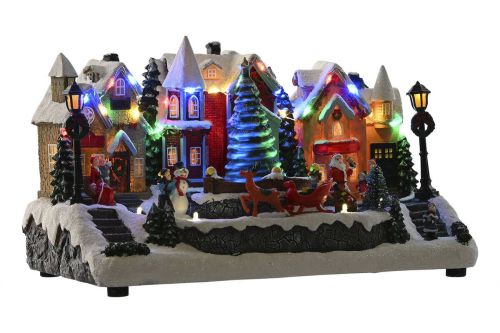 Decoración Navideña NV-213915 Ciudad LED con Movimiento y Música