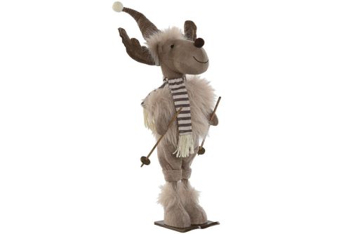 Figura Navideña Reno Ski Beige Decorativa NV-214013
