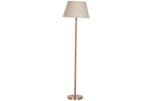 Lámpara de Pie en Latón y Ratán Natural LA-219583