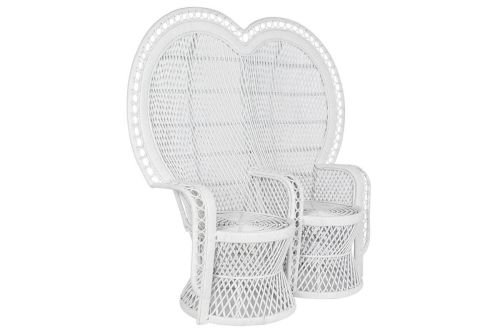 Sillón de Exterior de Ratán Color Blanco de 2 Plazas MB-207721