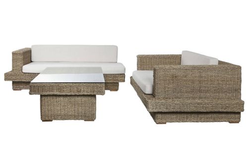 Conjunto de Jardín en Teca con Fibra y Cristal Templado MB-220079