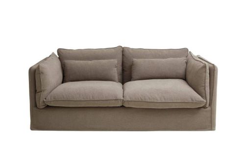 Sofá Tapizado en Lino con Pluma Color Gris MB-228529
