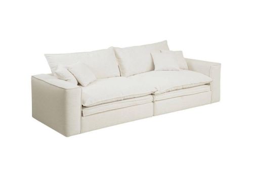 Sofá Tapizado en Lino con Pluma Color Beige MB-228530