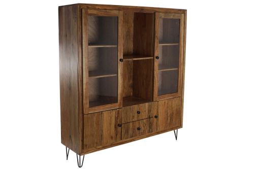 Vitrina de Salón Acacia con Puertas de Cristal y Cajones MB-177692