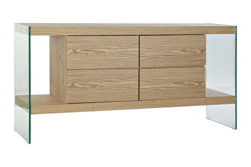 Buffet Estructura de MDF con Patas de Cristal Marrón Claro MB-186537